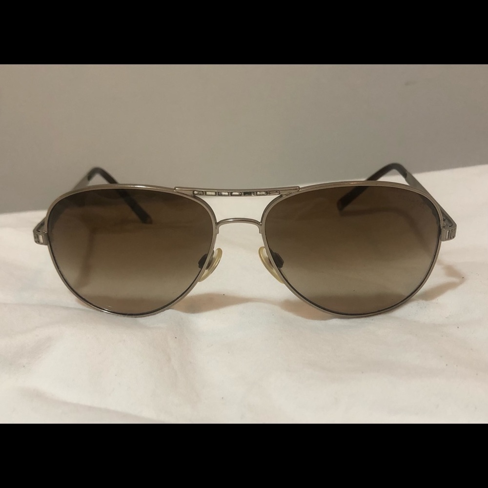 COPY - Chanel aviator sunglasses with gems and case.